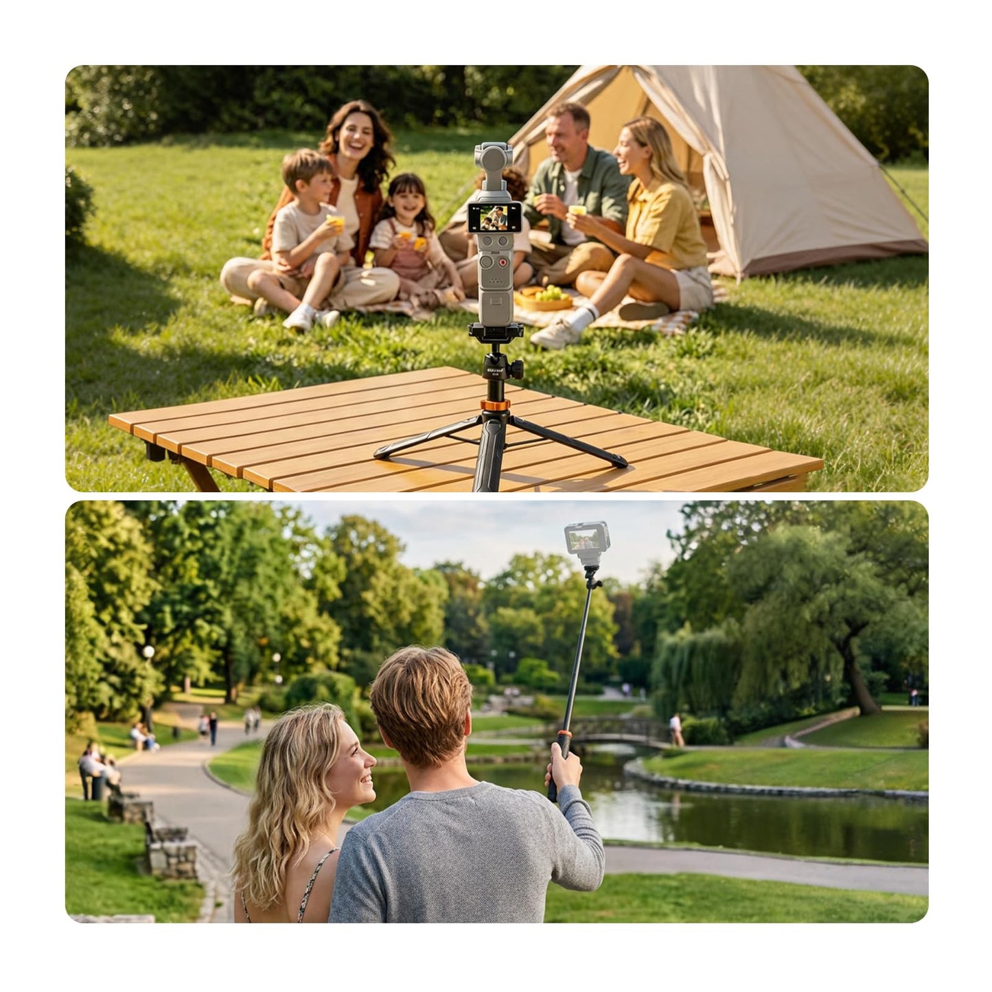 NEEWER Basics 59" Selfie Stick Tripod Compatible with iPhone DLSR Canon Sony Camera, Small Metal Portable Travel Desk Stand for Video Recording