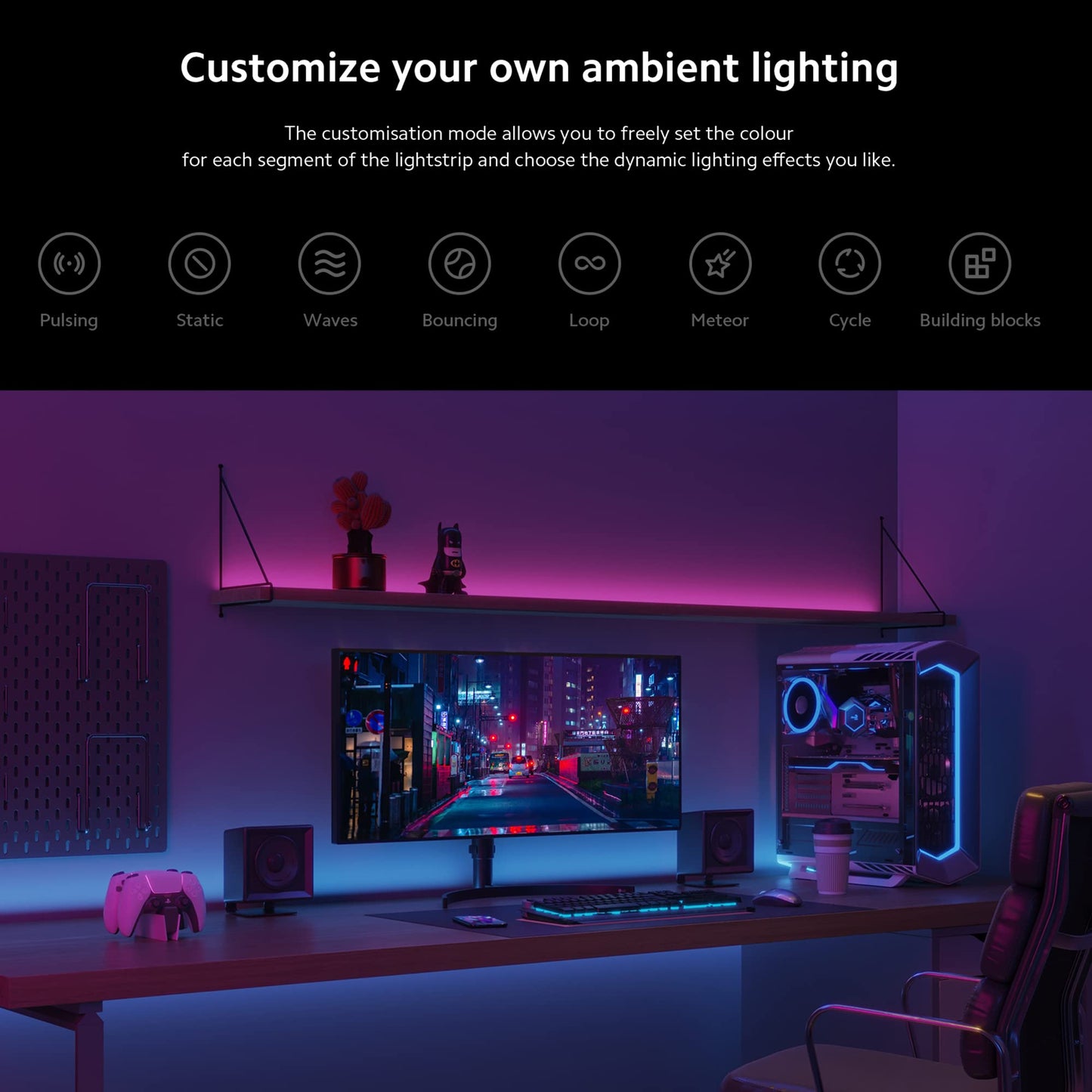 Xiaomi Smart Lightstrip (2m/6.6ft), Compatible with Alexa, Google Assistant, Apple Homekit Home App, WiFi Compatible, Music sync | Dynamic Ambient