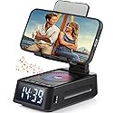Gifts for Men Women, Phone Stand with Bluetooth Speaker&Clock, Birthday Gifts for Him, Phone Holder with Wireless Speaker, Ideal for Dad Mom Husband