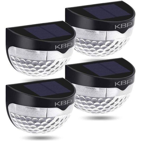 KBP Solar Fence Lights Outdoor Decorative Garden Lights Waterproof Wall Lights for Patio, Yard, Stairway (Black)