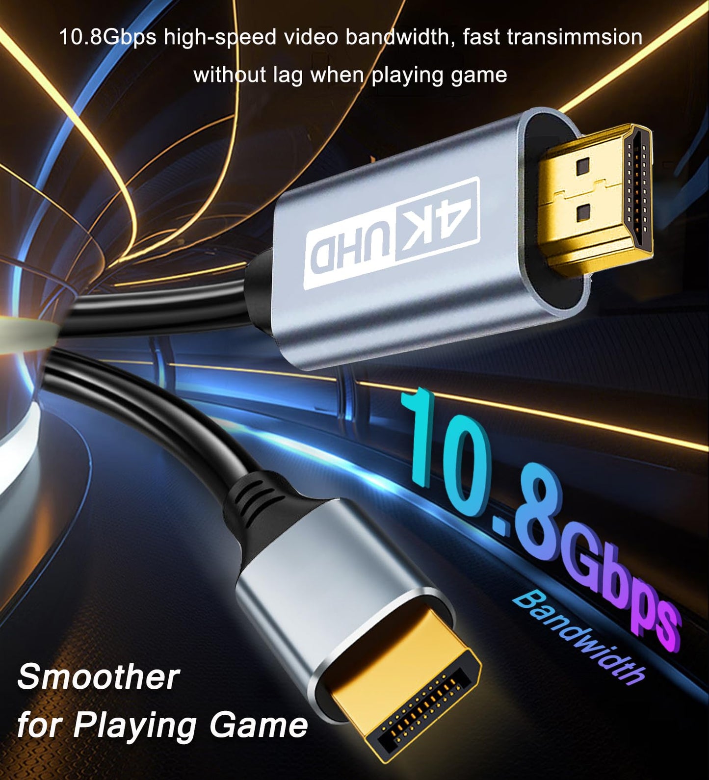 4K DisplayPort to HDMI Cable 6FT, Uni-Direction DP 1.2 (Source) to HDMI 1.4 (Screen), DP to HDMI Cable Adapter Compatible with HP, ThinkPad, AMD