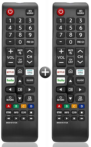(Pack of 2) Replacement for Samsung-Smart TV Remote Control, for All Samsung-LED LCD QLED 4K 8K UHD 3D HDTV HDR Curved Crystal Smart TV BN59-01199F
