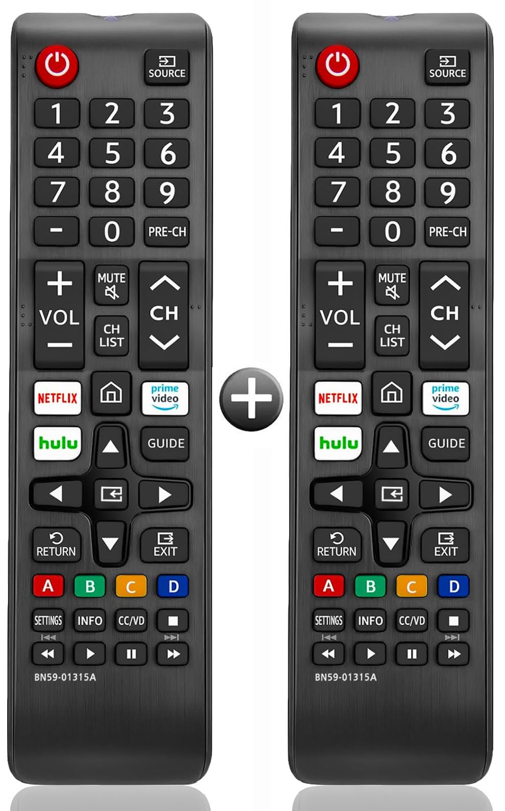 (Pack of 2) Replacement for Samsung-Smart TV Remote Control, for All Samsung-LED LCD QLED 4K 8K UHD 3D HDTV HDR Curved Crystal Smart TV BN59-01199F
