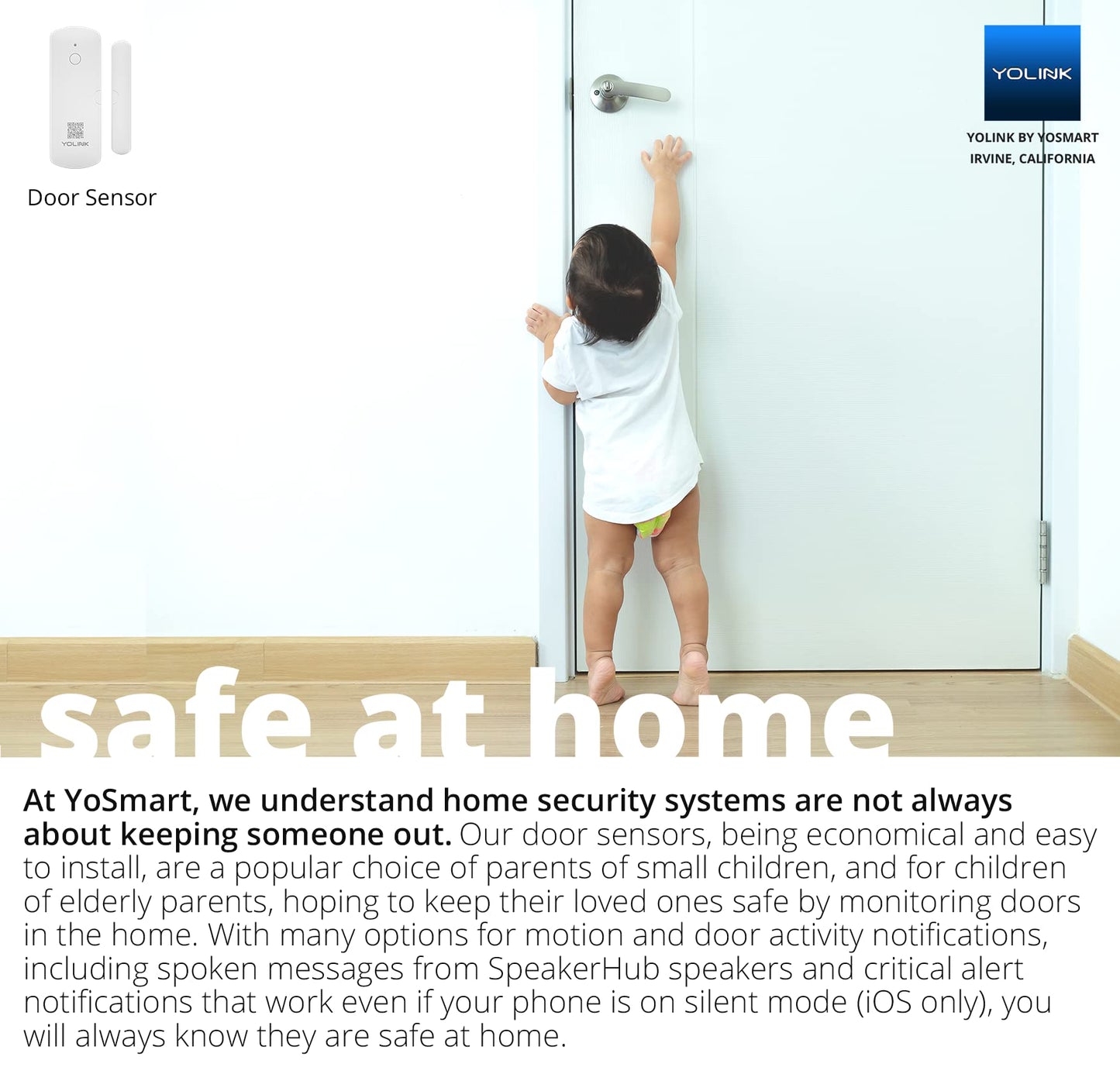 YoLink LoRa Smart Door Sensor Starter Kit: - 1/4 Mile Open-Air Range, Door Left-Open Reminders,5 Years Battery Life, SMS/Text, Email & App Alerts