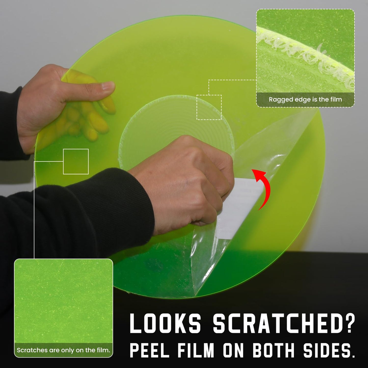 Turntable Mat Record Platter Slipmat: Greenlit Acrylic Record Player Platter Vinyl Slip Mats for Turntables Antistatic Tighter & Defined Bass, Green