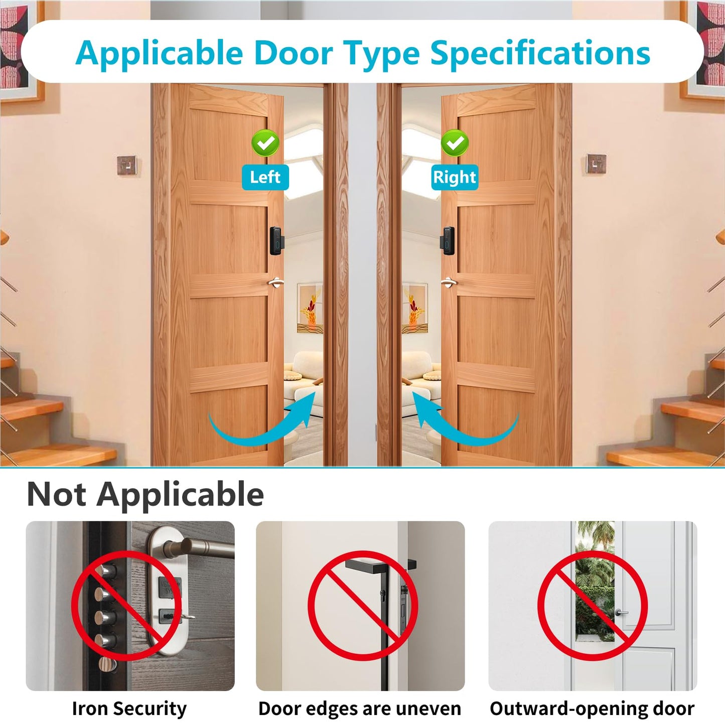 Anti-Theft Blink Doorbell Mount, No-Drill Mounting Bracket for All-New Blink Video Doorbell Camera, Non-Blocking Motion Sensor, Easy to Install, Door