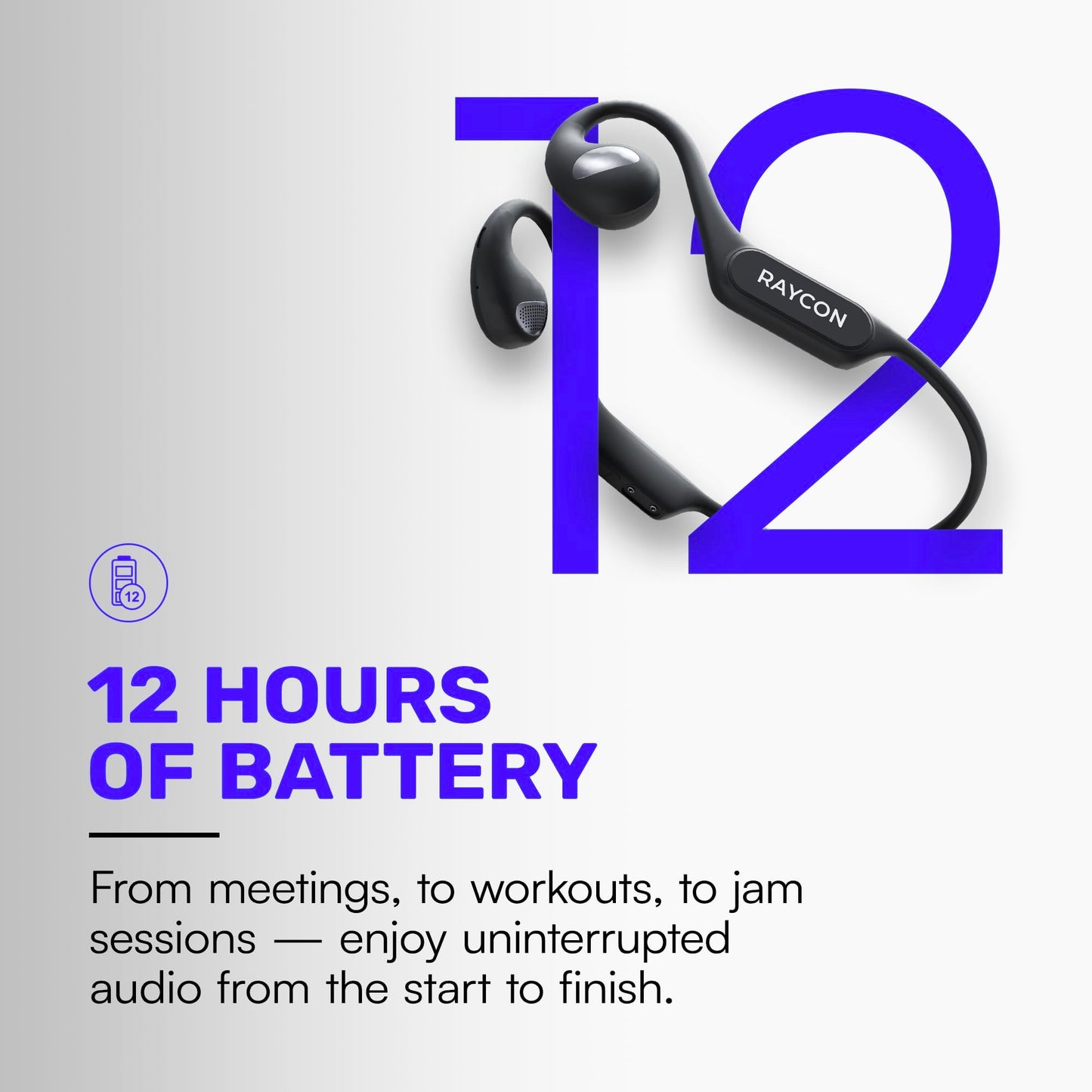 Raycon Open Bluetooth Headphones - Open Ear Running Headphones, Sweat & Water-Resistant Open Earbuds with Mic for Sports & Workouts, 12hr Playtime…