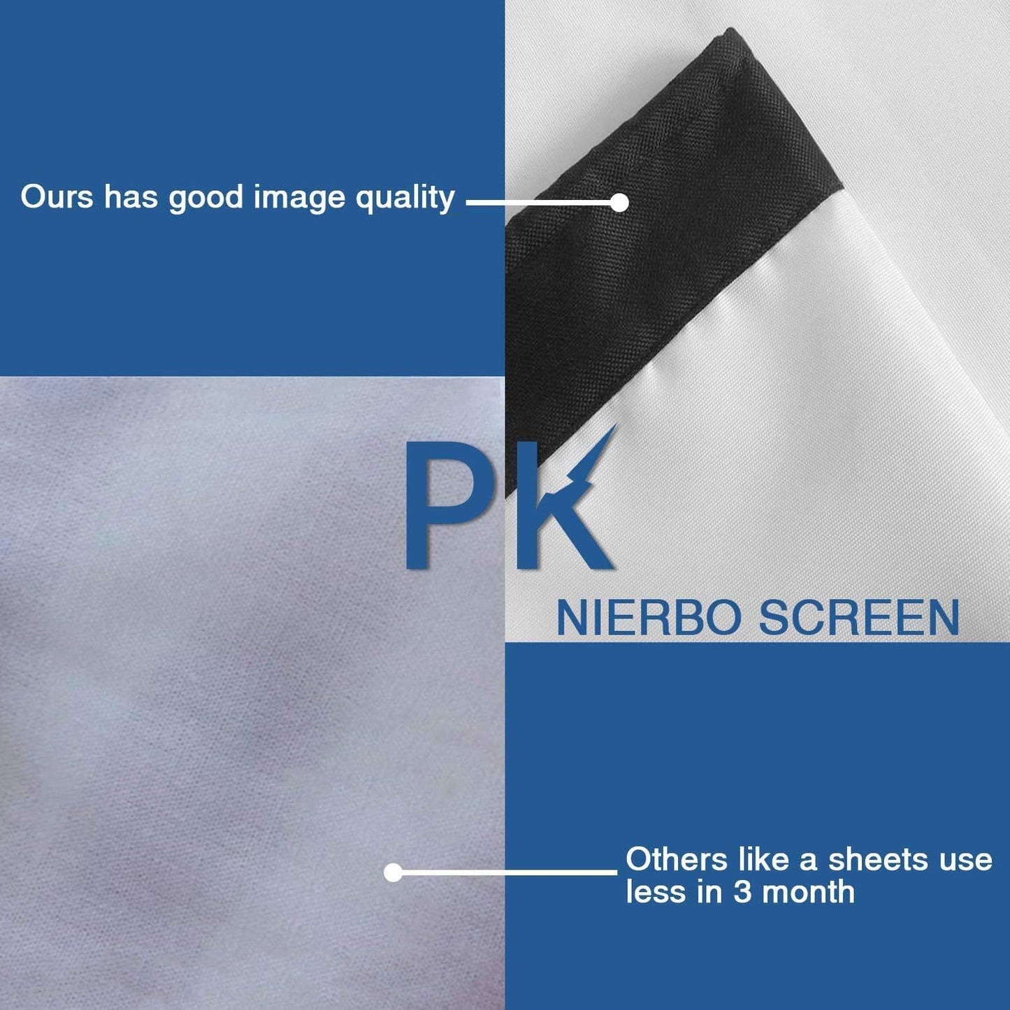 NIERBO 200 Inch Large Huge Projector Screen Big 16:9 3D Movie Screen of Thick Canvas Material Projection Screen HD for Outdoor Indoor Home Theater
