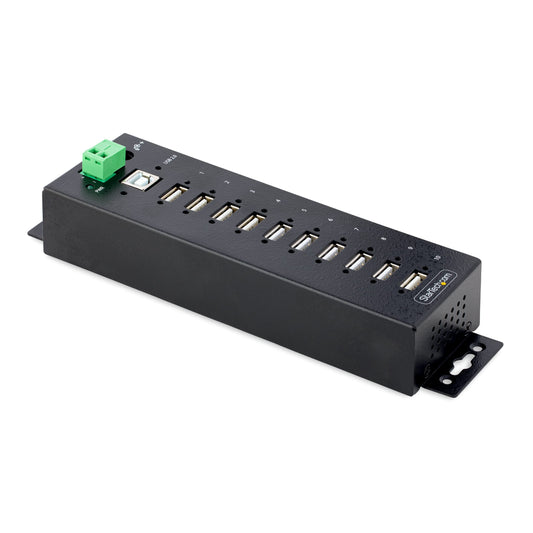 StarTech 10-Port Industrial USB 2.0 Hub, Rugged, TAA (USB210AIND-USB-A-HUB)