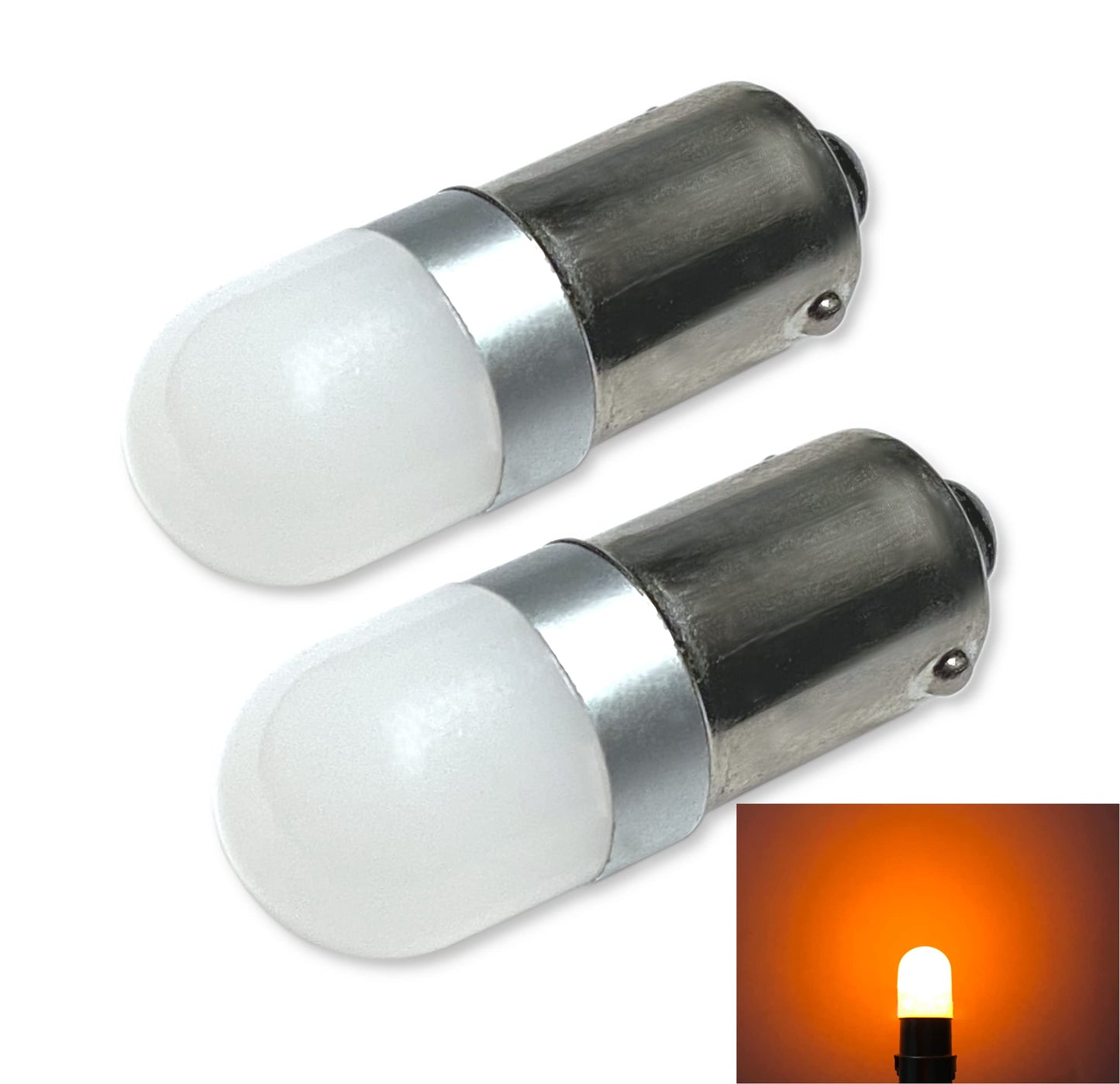 #313 Miniature Bayonet Bulb LED Replacement (2-Pack) | 28vdc | Ba9s Base | Bulb Shape: T3 1/4 | Replaces Bulb Numbers: 313 1818 1819 1820 1820BTS 1829