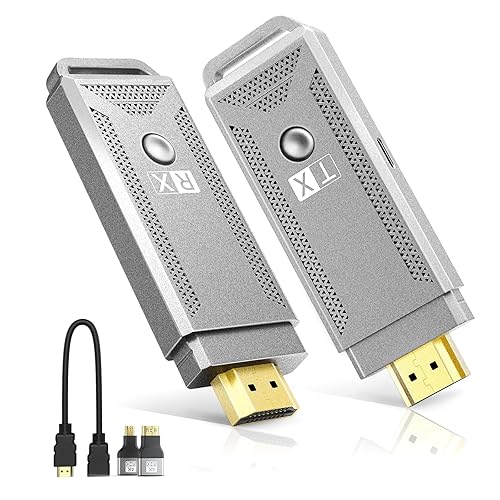 Wireless HDMI Transmitter and Receiver [100ft, 4K Decode/1080P Output], Plug & Play Portable Wireless HDMI Extender for Streaming Video and Audio from
