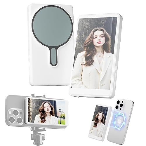 FMC Vlogging kit for iPhone, Selfie Monitor Screen Phone Vlog Support 4K 30fps Wireless Connection Magnetic Screen Mirroring Using Back Camera
