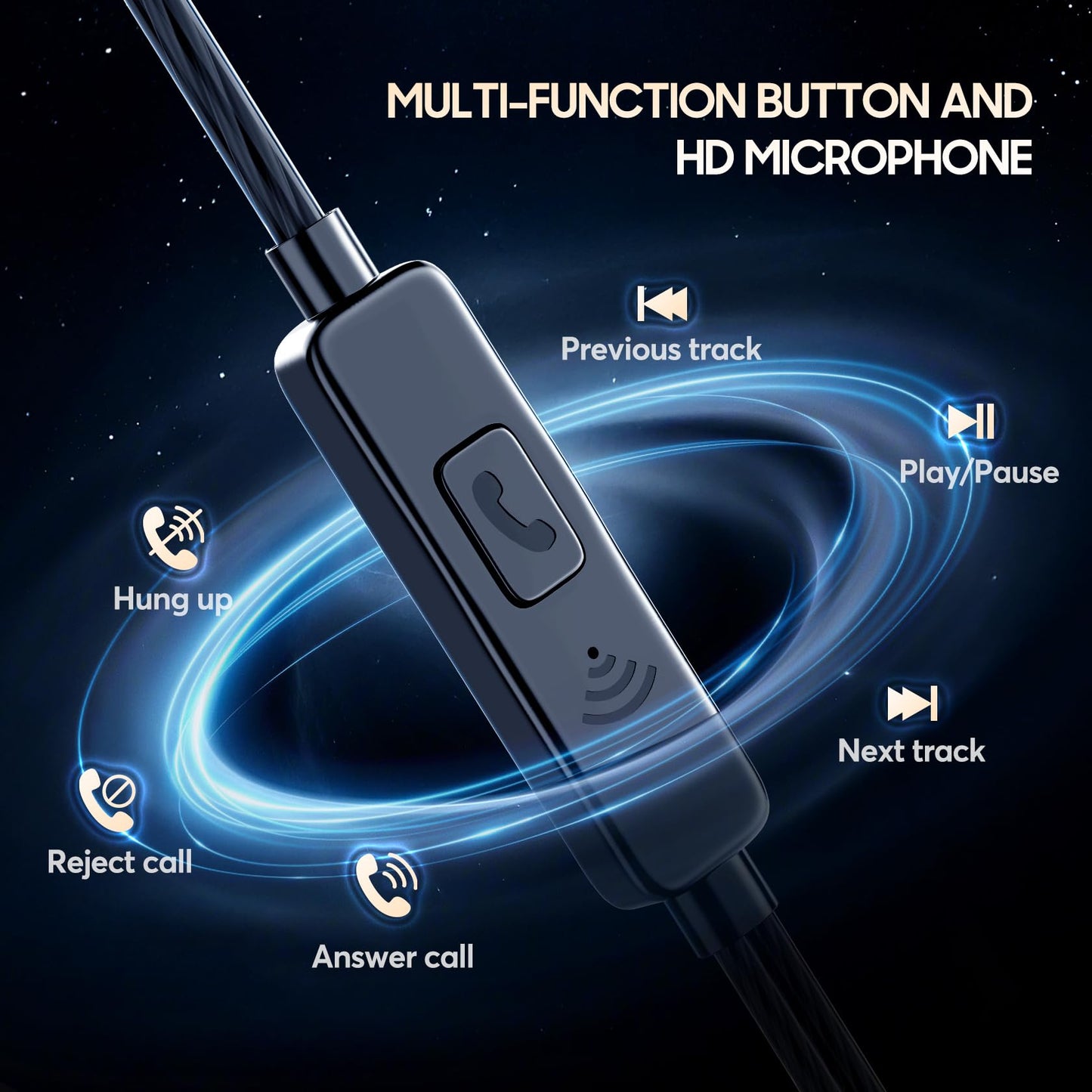 LWZCAM Earbuds Earphones with Microphone, 5 Pack Wired Heavy Bass Headphones, Earphone with Noise Isolating, Fits 3.5mm Interface for iPad, Desktop