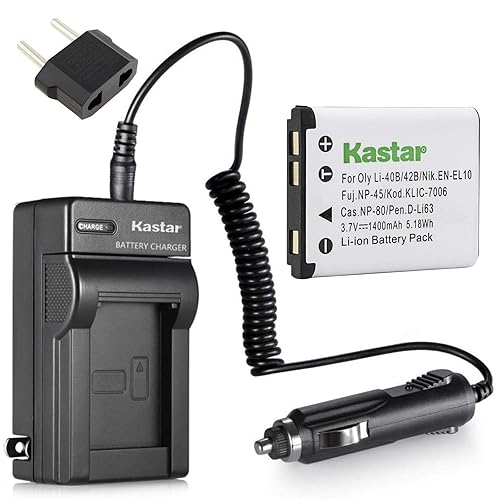 Kastar Battery (1-Pack) and Charger Kit for Pentax Optio D-LI108, D-LI63 Work with Pentax Optio L36, L40, LS465, LS1000, M30, M40, M90, M900, RS1000