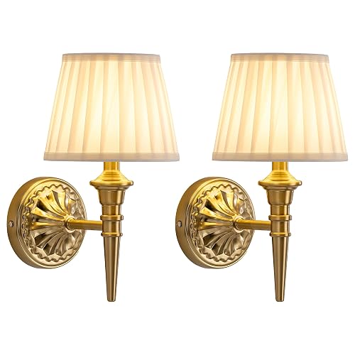 KDG Cordless Wall Sconces Set of 2, Small Wireless 5200mAh Rechargeable Battery Fabric LED Wall Lamps, Portables Lightings for Wall Painting, Living