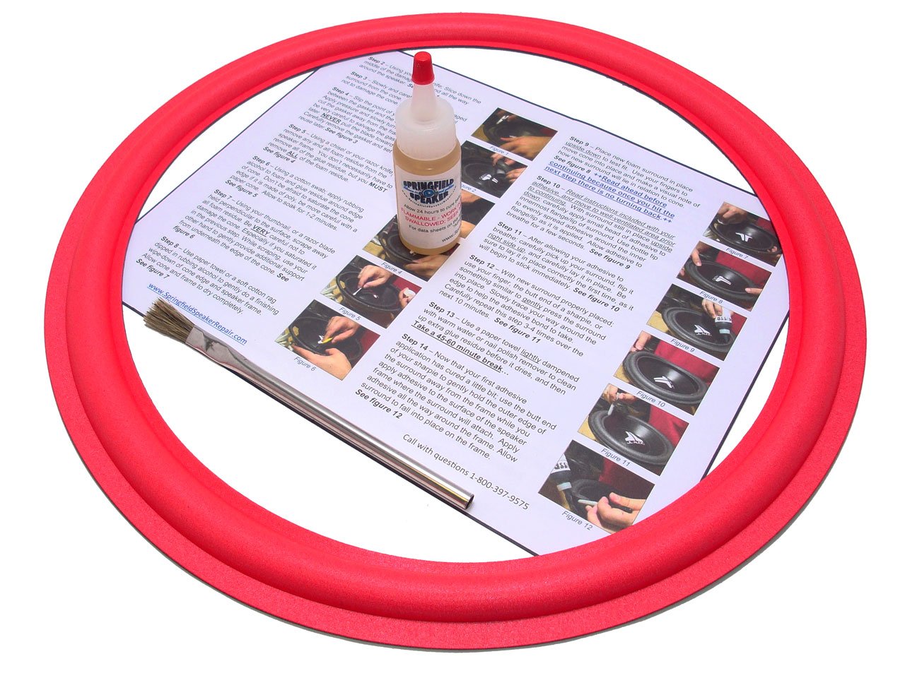 Cerwin Vega 15" Angle-Attach Speaker Foam Surround Edge Repair Kit - 1 Speaker Kit - Compatible with Cerwin Vega ATW-15, AT15, AT100, 380SE, VS150