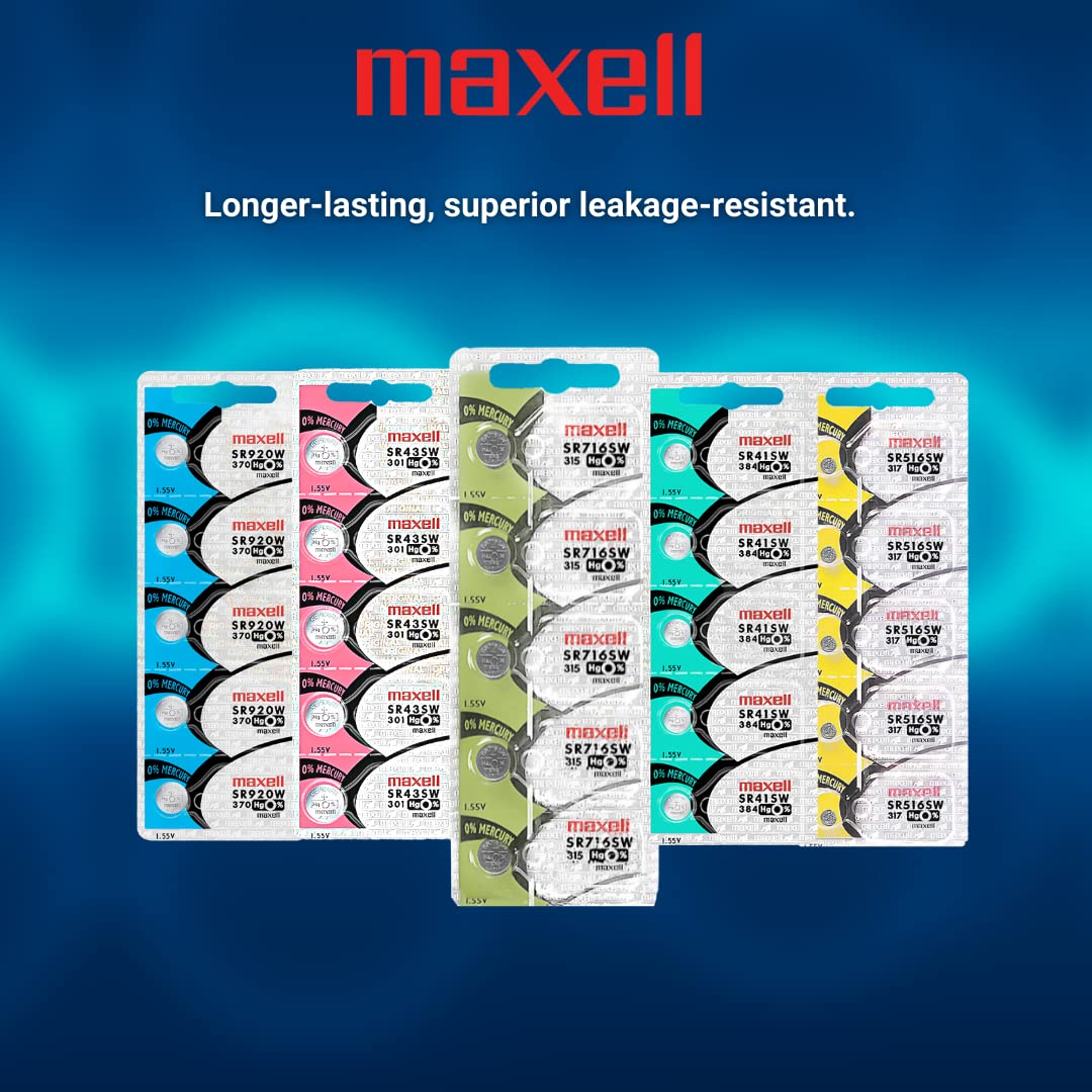 Maxell Watch Battery Button Cell SR716SW 315 Pack of 5 Batteries