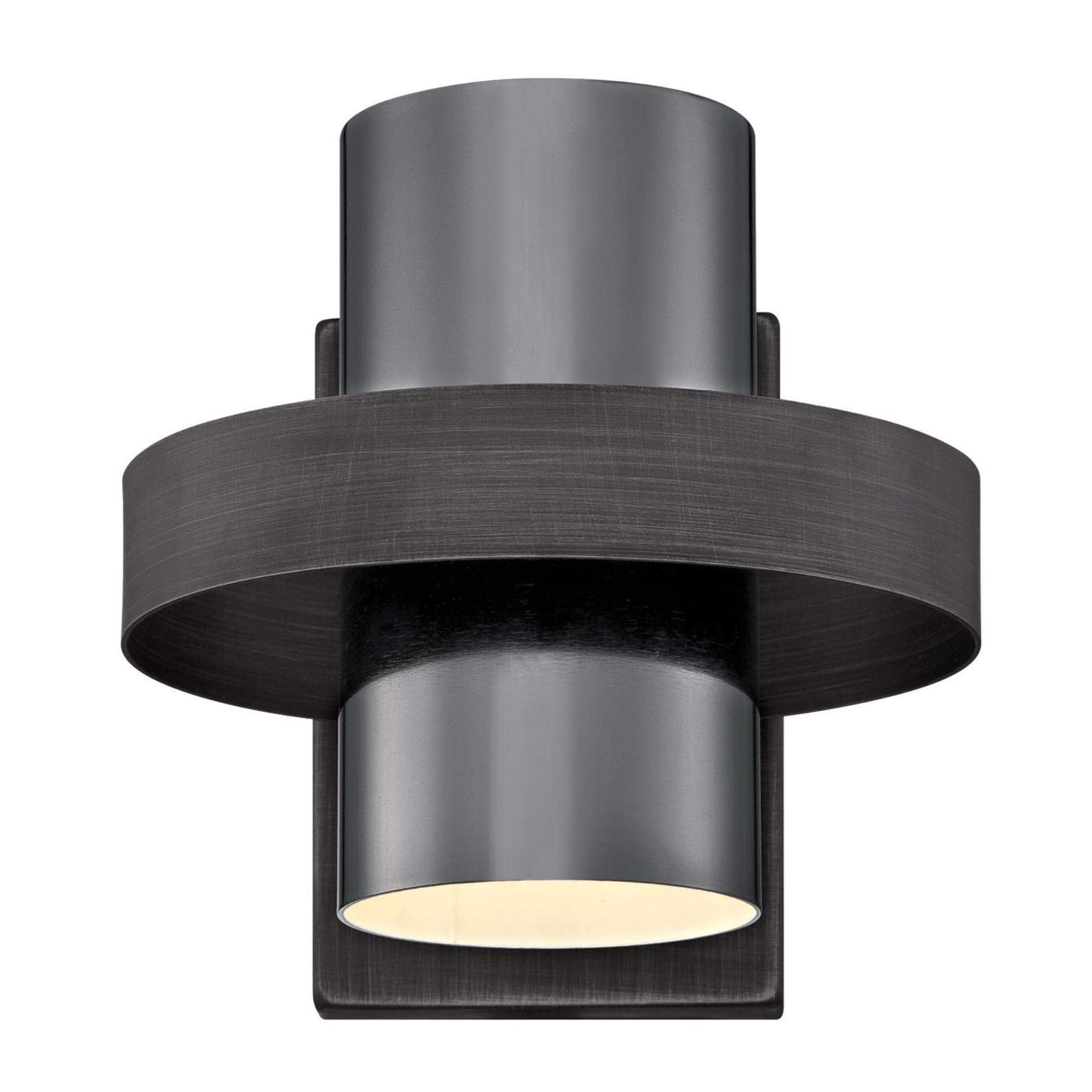 Westinghouse 6369100 Exton One-Light Indoor Wall Sconce Light Fixture, Distressed Aluminum Finish with Gun Metal Shade, Black