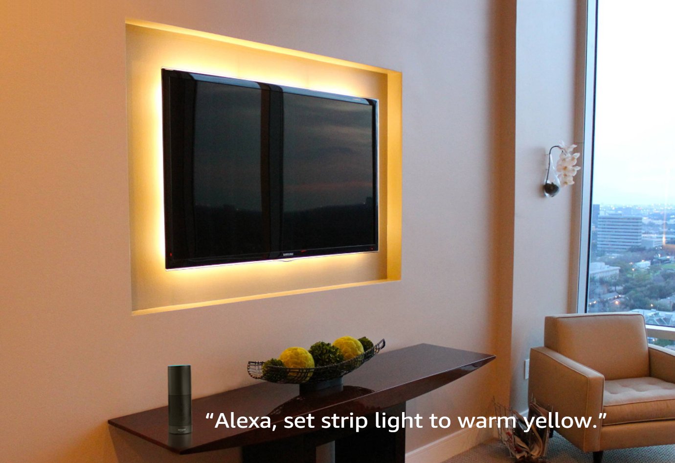 TORCHSTAR LED Smart TV Backlight Kit Multi-Color, Compatible with Alexa, App Control, 4pcs of Waterproof Strip Lights, Flexible Strips for Home