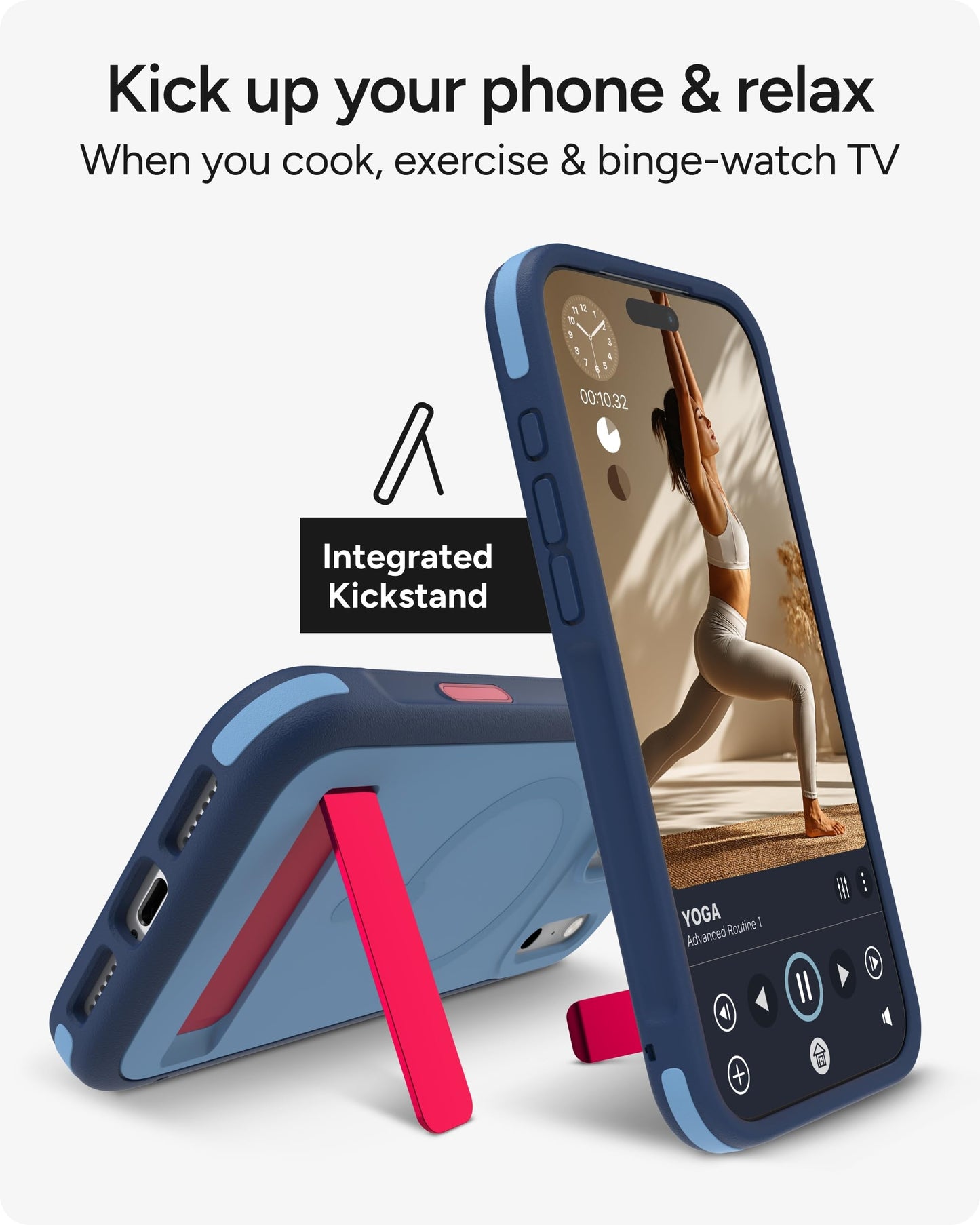 ZAGG Sedona Snap Case with Kickstand for iPhone 17 Pro Max - Navy Blue, Drop Protection (13ft/4m), Multi-Layer Protection, with Camera Button, MagSafe