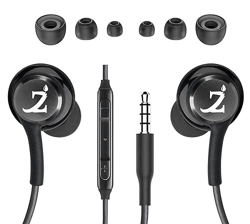 ZAMZAM PRO 3.5mm(1/8inch) Regular Plug Stereo Headphones with Hands-Free Built-in Microphone Buttons + Crisp Digital Titanium Clear Audio