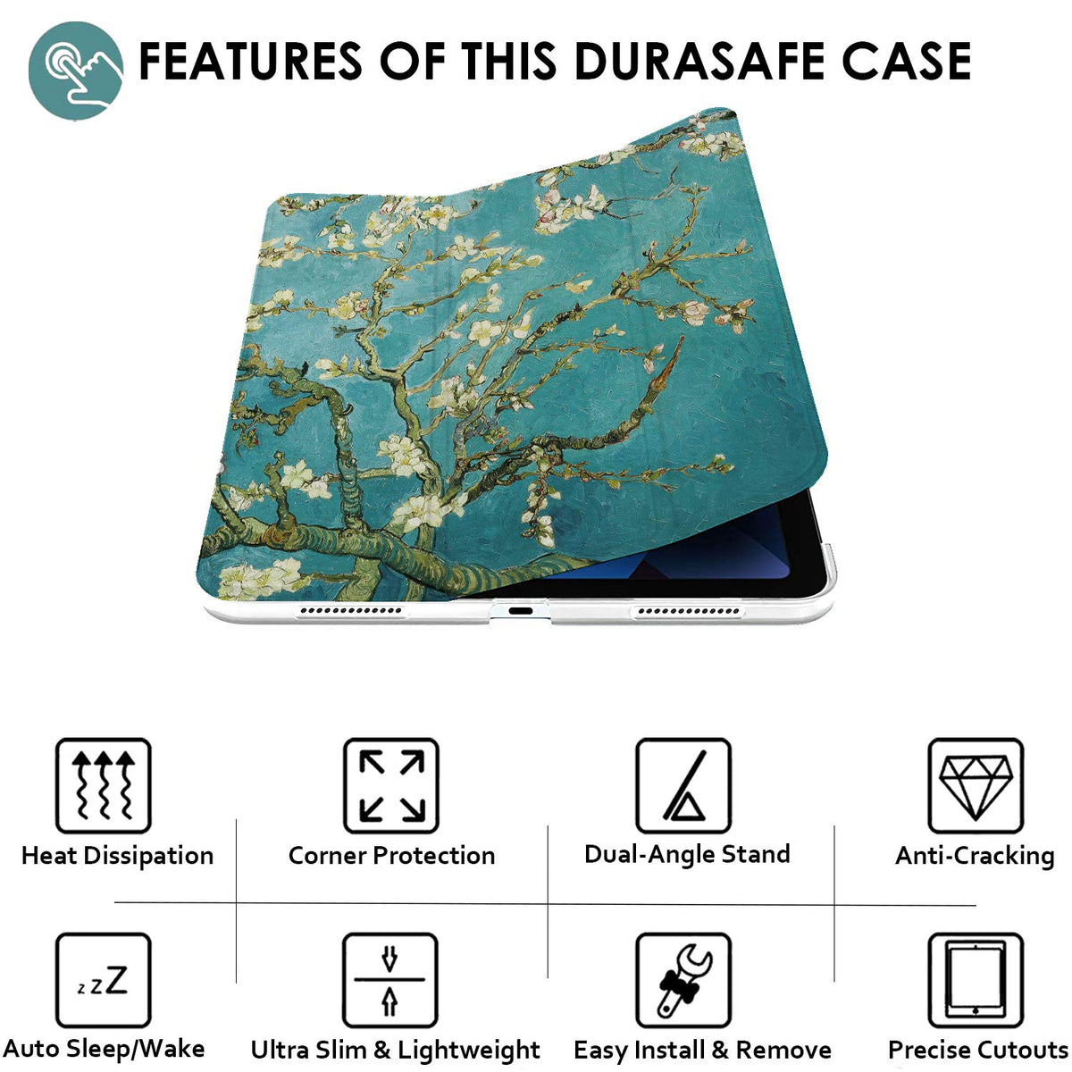 DuraSafe Cases for iPad PRO 12.9 Inch 2018 3rd Generation [ Pro 12.9 3 ] A1876 A2014 MTHN2LL/A MTHU2LL/A MTEL2LL/A MTEM2LL/A Printed Lightweight PC