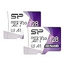 Silicon Power 2-Pack 128GB Micro SD Card U3 SDXC microsdxc High Speed MicroSD Memory Card with Adapter