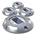 SIEDiNLAR Solar Deck Lights Driveway Dock LED Light Solar Powered Outdoor Waterproof Road Markers for Step Sidewalk Stair Garden Ground Pathway Yard 4
