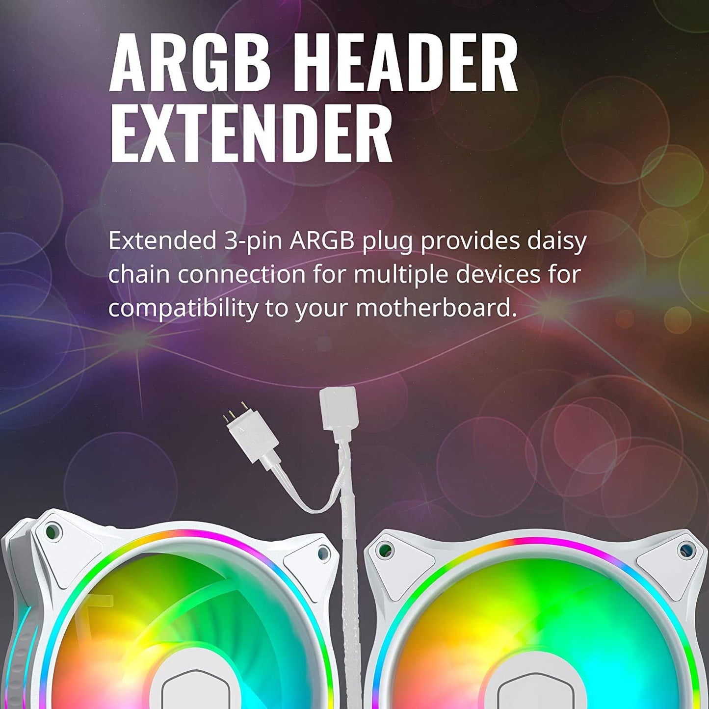 MASTERFAN MF120 Halo 3 in 1 White Edition Case Fan ADDRESSABLE Gen2 RGB Lighting Quiet Chassis Fan Suitable for Computer Cases and Cold Row Radiators