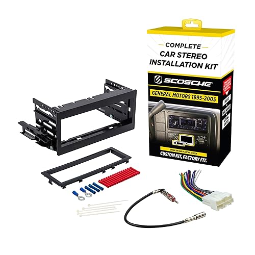 Scosche GM9505CS Complete Single DIN Stereo Installation Kit for Select Non-Amplified 1995-05 GM Full Size Trucks and SUV's - No Steering Wheel Remote