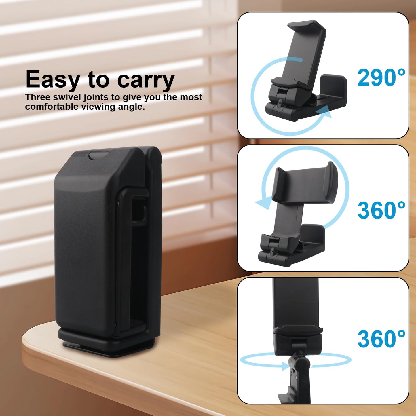 Miruchertter Airplane Phone Holder Hands Free Compact Travel Phone Mount with 360 Degree Rotation Universal Travel Essentials Ideal for Airplane