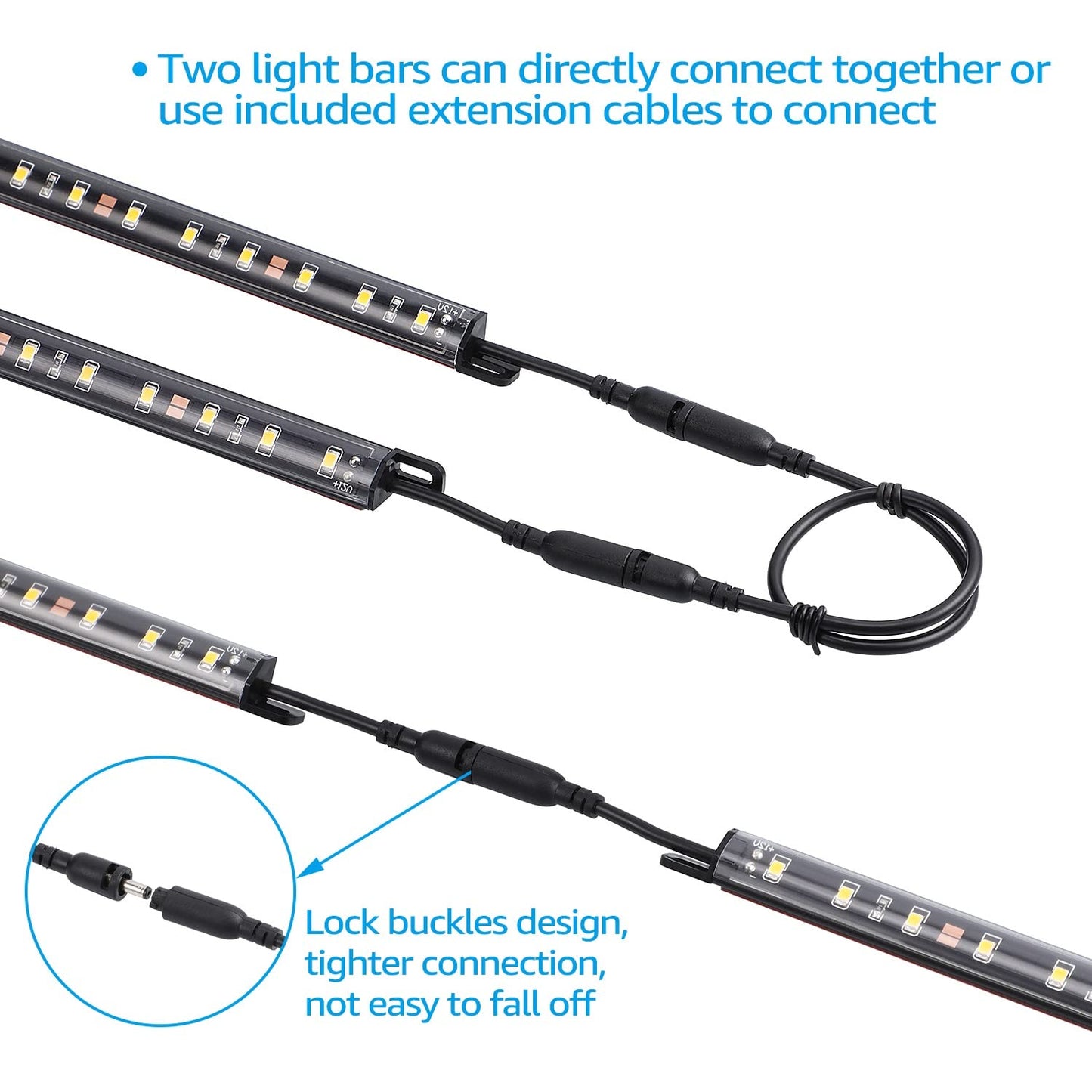 TORCHSTAR Voice Control Smart LED Safe Lighting Kit, (4) 12 Inch Dimmable Linkable Light Bars, Compatible with Alexa&Rocker Switch, 100-240V UL Power