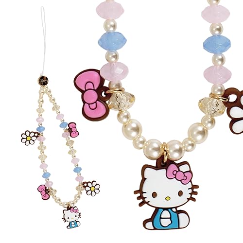Sonix x Sanrio Beaded Phone Charm | Beaded Wristlet, Universal Phone Strap, and Detachable Cell Phone Lanyard with Silicone Charms | Hello Kitty Pink