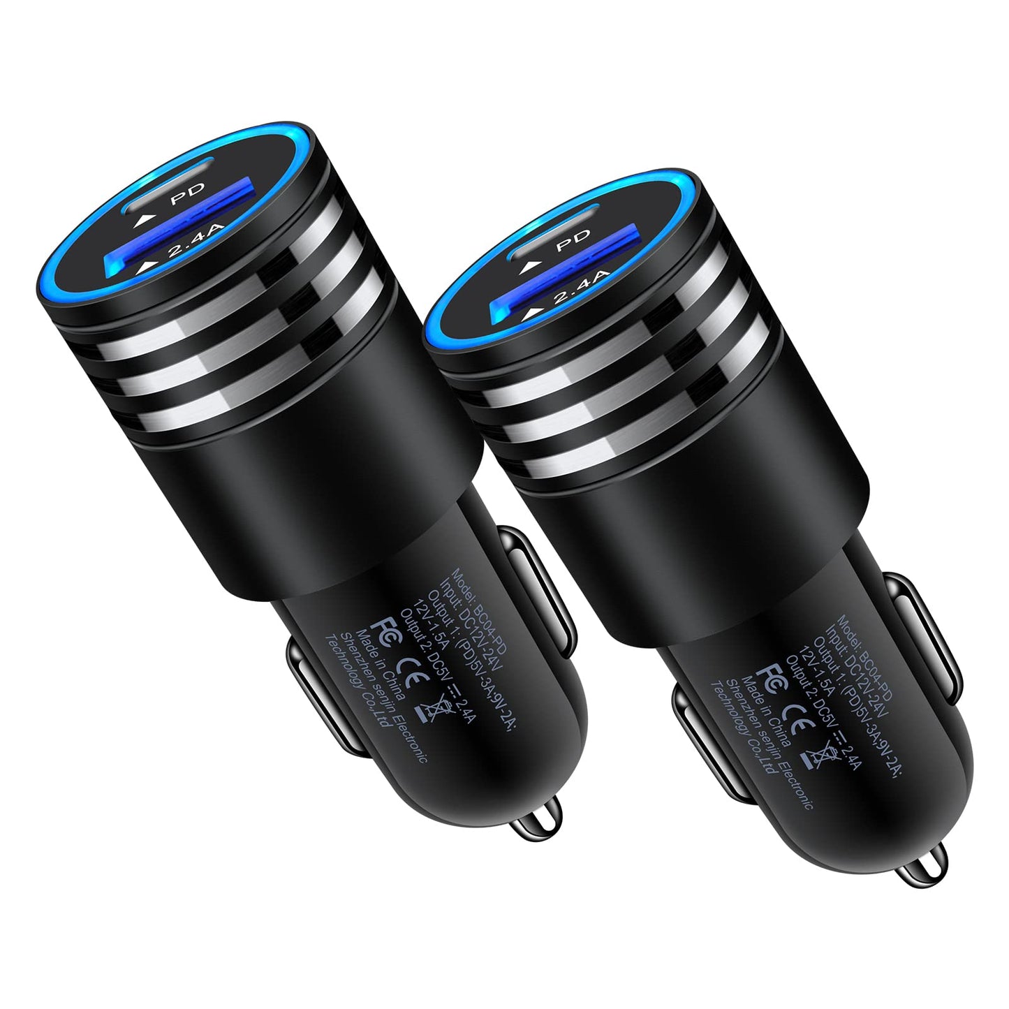 30W USB Type C+USB Car Charger Adapter Plug Fast Charging Compatible for Moto Edge 5G UW/One 5G UW ace/G Power/G Stylus/G Play, Samsung Galaxy