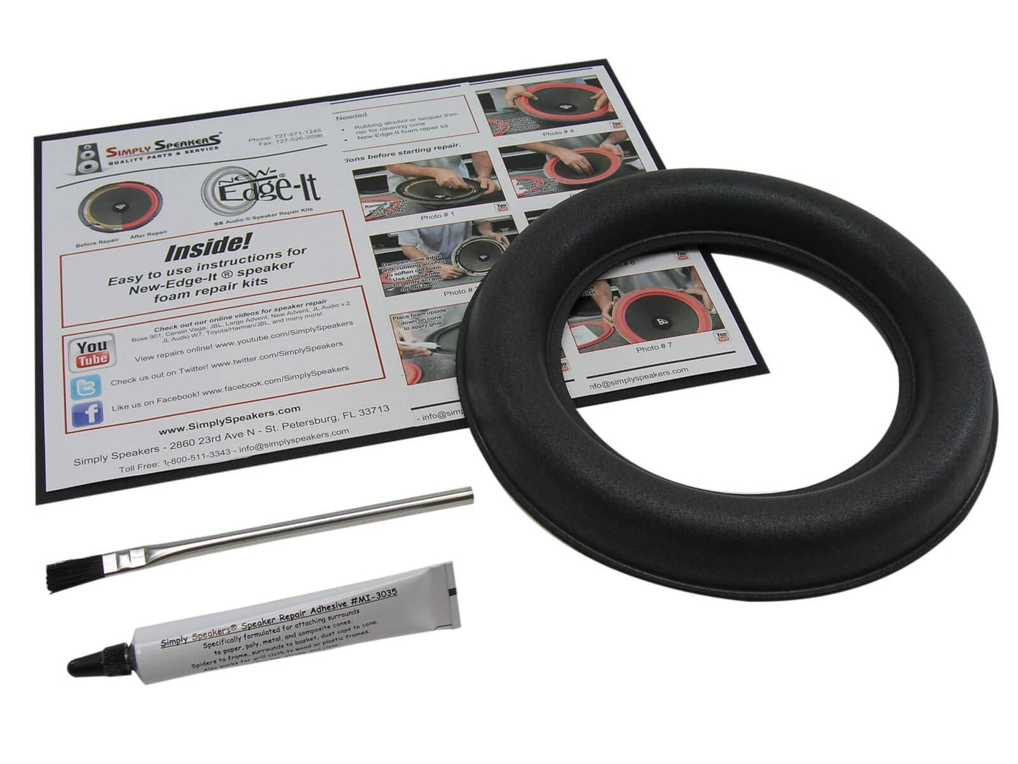Speaker Foam Repair Kit Compatible with JL Audio 8W7-3, 8W7AE-3, FSK-8JL-W7-1 (Single)