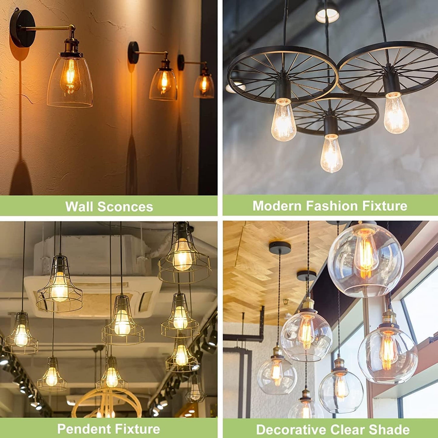 Sigalux Edison Bulbs, E26 LED Bulb 60 Watt Dimmable Vintage Light Bulbs, LED Filament Amber Light Bulb with 90 CRI, ST19 Antique Old Fashioned Retro