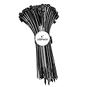 Zip Ties 6 inch Black Zip Ties 100 Pack, Wire Ties with 50lb Tensile Strength, UV Resistant Cable Ties, Self-locking Plastic Ties for Indoor