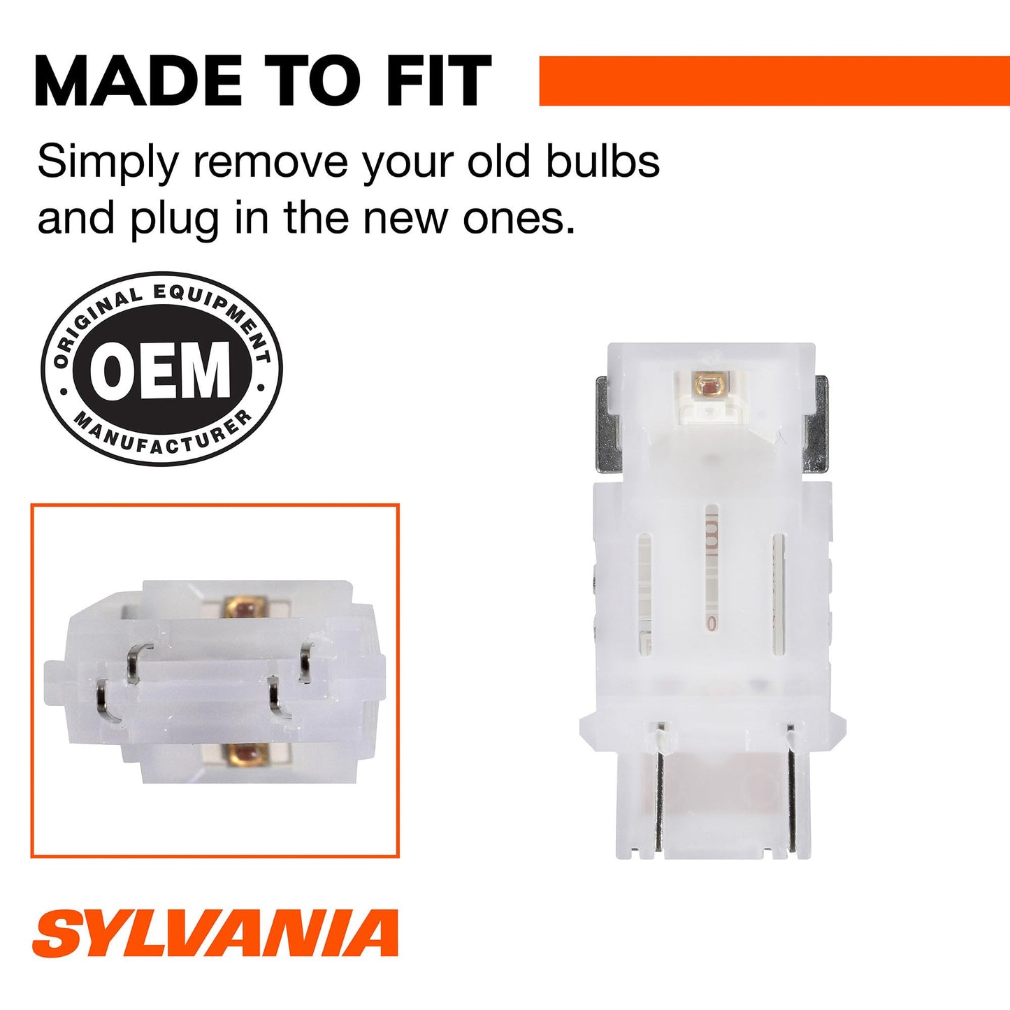 SYLVANIA 4057 LED Red Mini Bulb, Stop & Tail Light, 2 Bulbs