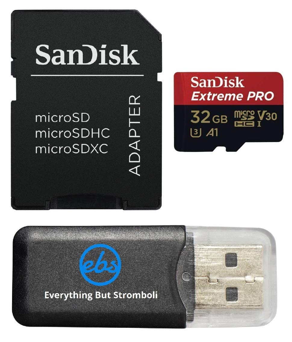 SanDisk Extreme Pro 32GB U3 A1 V30 microSDHC Card Compatible with DJI Avata 2, Mini 4K Drones (SDSQXCG-032G-GN6MA) Read Speed up to 100 MB/s Bundle