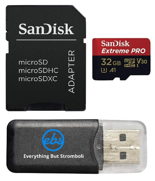 SanDisk Extreme Pro 32GB U3 A1 V30 microSDHC Card Compatible with DJI Avata 2, Mini 4K Drones (SDSQXCG-032G-GN6MA) Read Speed up to 100 MB/s Bundle