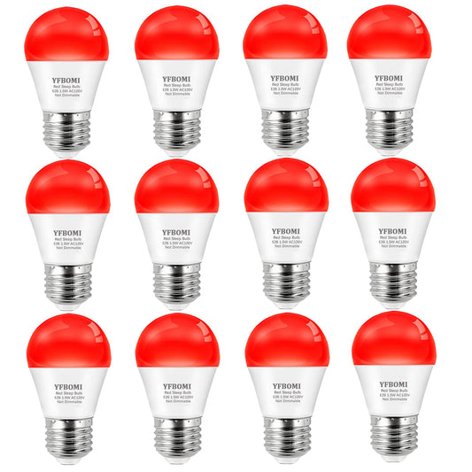 Red Light Bulbs for Sleep, A15 1.5W (15W equivalent), 100% Blue Light Blocking 630nm Red LED Bulbs, 120V E26 Base Low Wattage Bulbs,for Bedroom Sleep