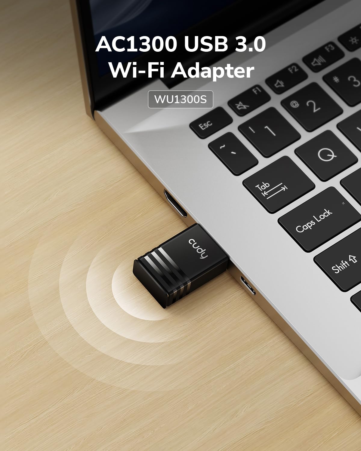 Cudy AC1300 WiFi USB 3.0 Adapter for PC, USB WiFi Dongle, 5Ghz, USB 3.0, Wireless Adapter for Desktop/Laptop, Compatible with Windows 7/8/8.1/10/11