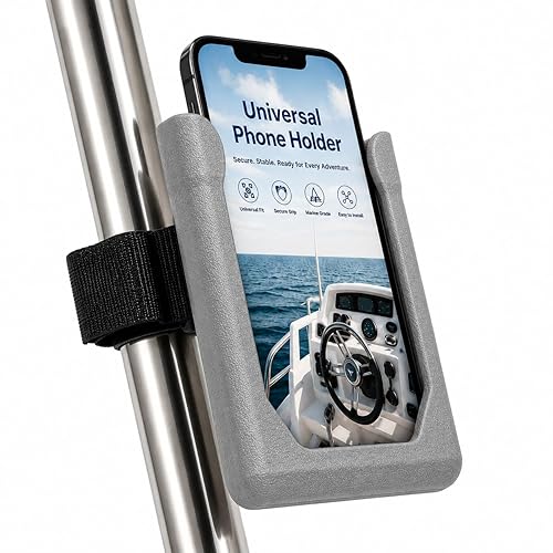 Chatelet Universal Strap-On Phone Holder Mount | Attaches to Boat Rails, Golf Carts, Strollers, Wheelchairs, Bikes, Scooters & Fitness Equipment |