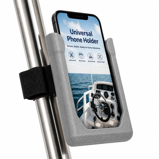 Chatelet Universal Strap-On Phone Holder Mount | Attaches to Boat Rails, Golf Carts, Strollers, Wheelchairs, Bikes, Scooters & Fitness Equipment |