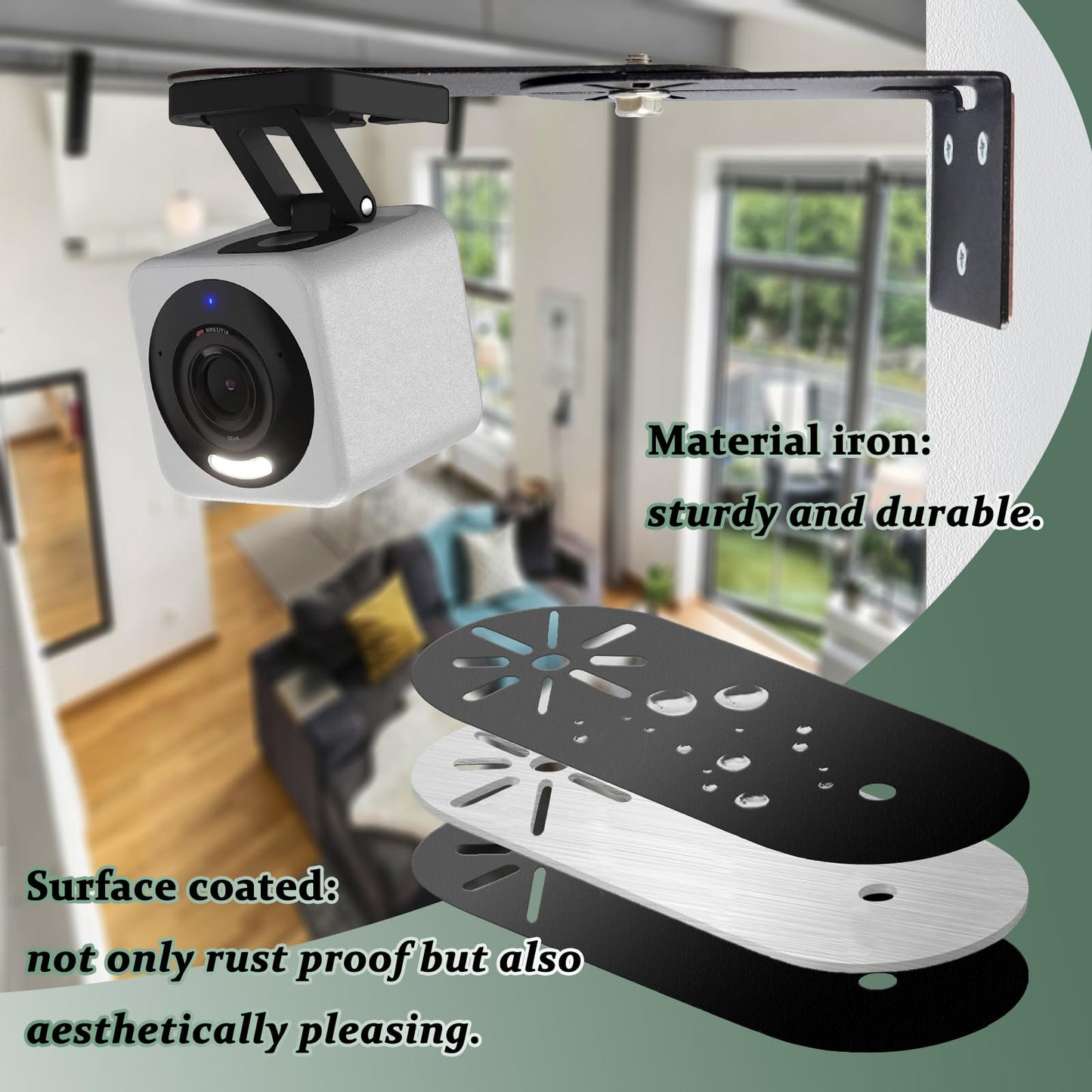 2PC Adjustable Corner Mount Bracket Compatible forWyze Cam V4/3/2 , Maximum Coverage of 270° on Both Sides of The House,Extended Corners Mount for 1/4