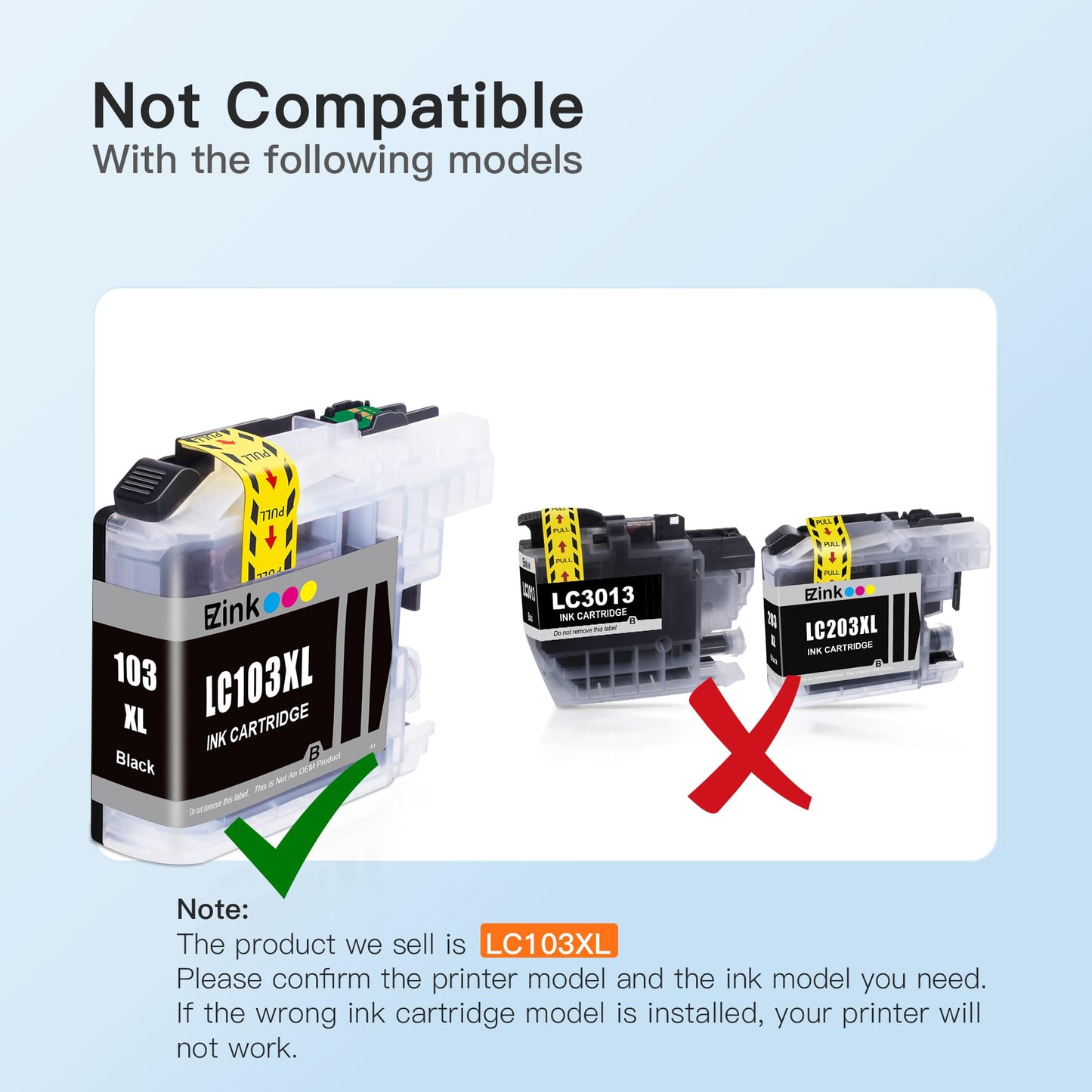 E-Z Ink LC103XL LC103 Ink Cartridges for Brother Printer LC103 XL LC101