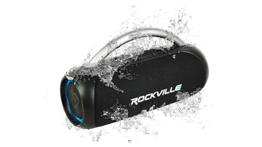 Rockville RPB-D3 30W Portable Bluetooth Speaker, Water Resistant, TWS Pairing, LED Lights, Long Battery Life, Perfect for Parties and Outdoor