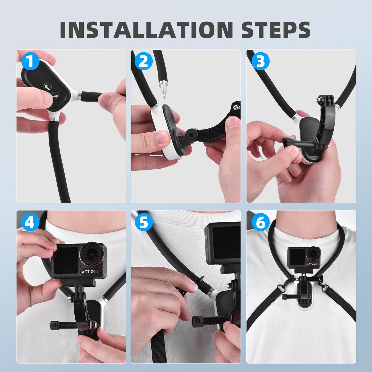 Pocket 3 Magnetic Neck Mount for DJI OSMO Pocket 3 Creator Combo,Chest Mount POV/Vlog Video Selfie Stand Hand Free Neck Holder for GoPro Hero