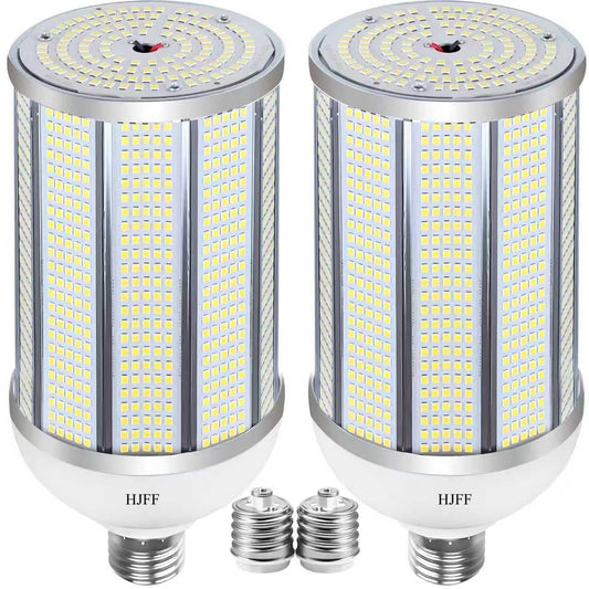 HJFF 2-Pack 150W LED Corn Light Bulbs,5000K 24000lm,E26/E39 Base,1500W Equivalent LED Corn Bulbs for Commercial Industrial Lighting Warehouse High Bay
