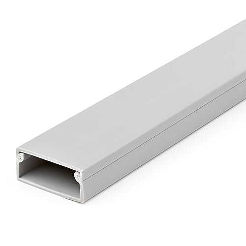StarTech.com Solid Cable Management Raceway with Cover, 1-1/2"(38mm)W x 5/8"(16mm)H - 6.5ft(2m) length, Single Channel PVC Network/Power Cord